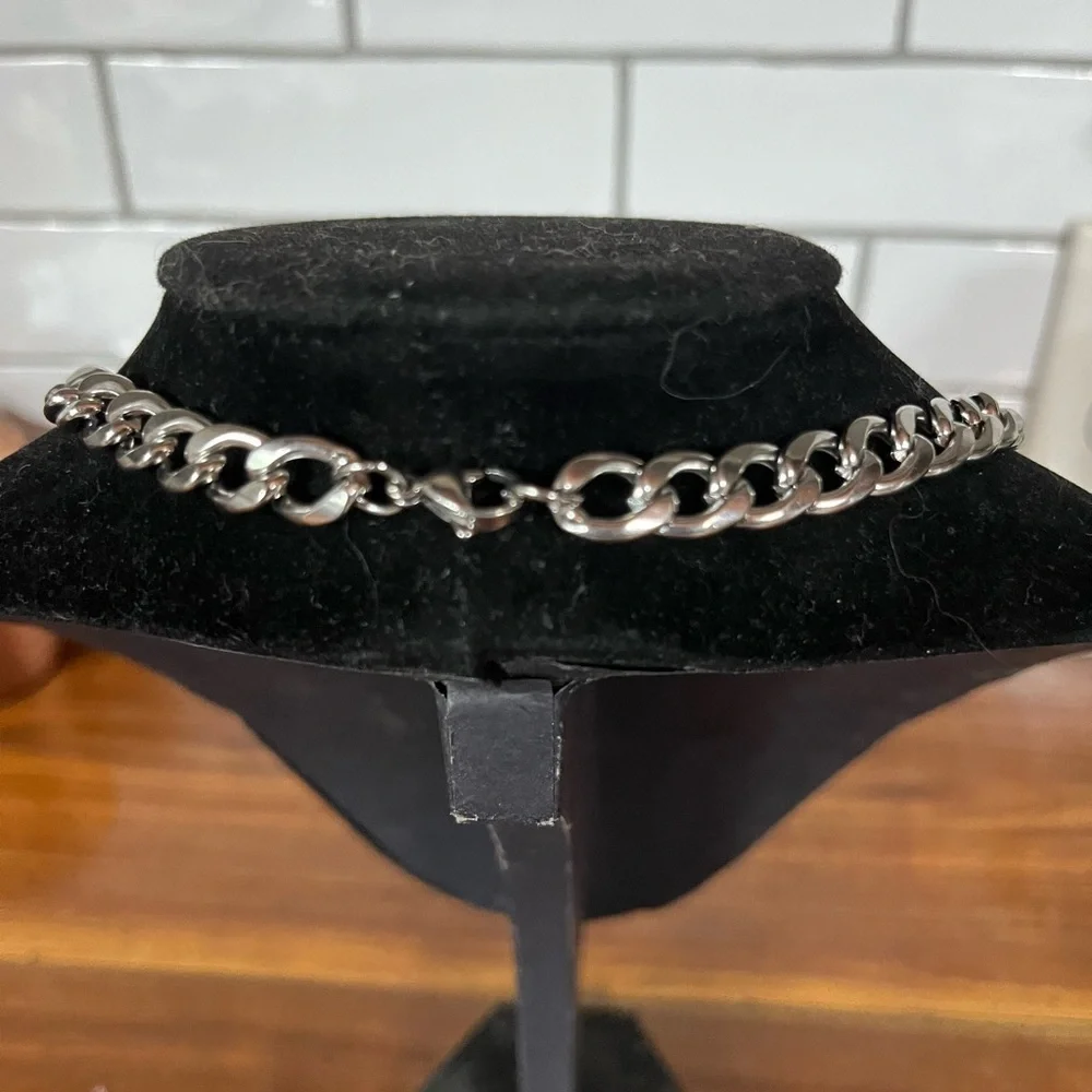 Men's Silver Chain Necklace about 21
